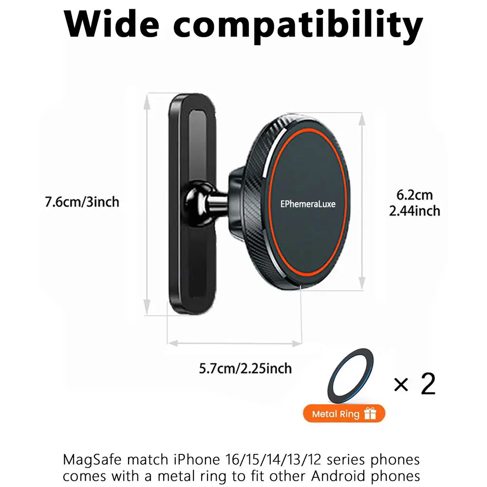 Ephemeralluxe Magnetic Cell Phone Mount, Minimalist Metal & Silicone Design with 360° Rotation for Gym, Magsafe Compatible Sports Accessory, Cell Phone Mounts