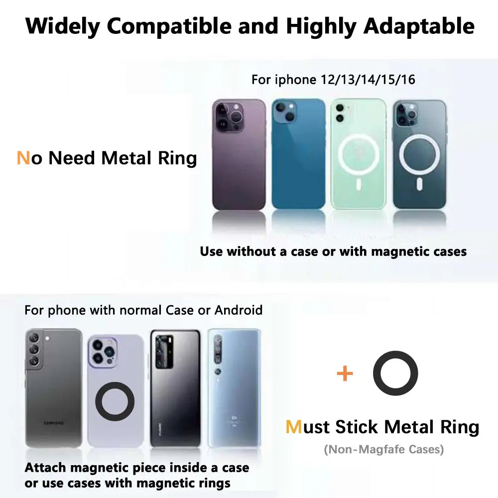 Ephemeralluxe Magnetic Cell Phone Mount, Minimalist Metal & Silicone Design with 360° Rotation for Gym, Magsafe Compatible Sports Accessory, Cell Phone Mounts
