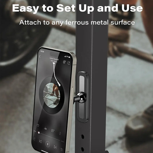 Ephemeralluxe Magnetic Cell Phone Mount, Minimalist Metal & Silicone Design with 360° Rotation for Gym, Magsafe Compatible Sports Accessory, Cell Phone Mounts
