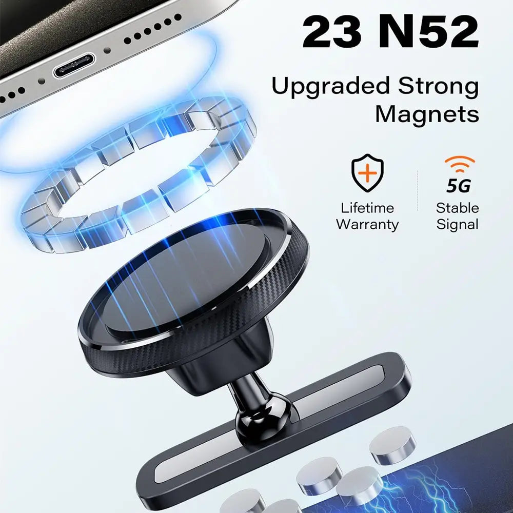 Ephemeralluxe Magnetic Cell Phone Mount, Minimalist Metal & Silicone Design with 360° Rotation for Gym, Magsafe Compatible Sports Accessory, Cell Phone Mounts